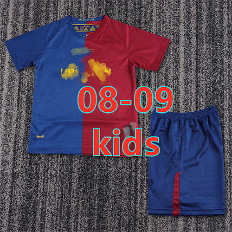 08-09 Barcelona Home Retro Kids Jersey+shorts Kit 16 -28