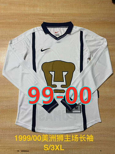 99-00 Pumas Unam Home Retro Long Sleeve Jersey S-2XL