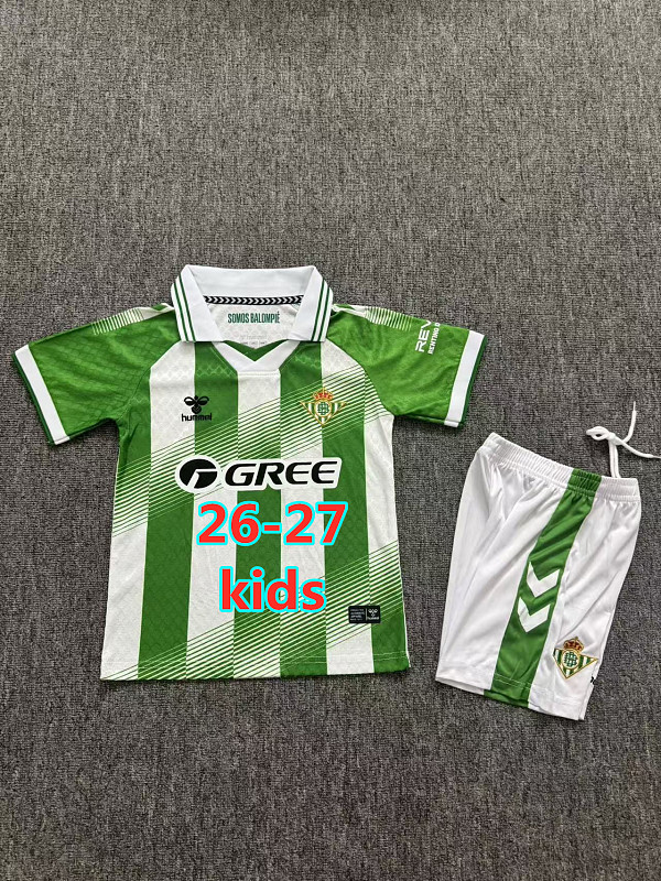 26-27 Real Betis Home Kids Jersey+shorts Kit 16 -28