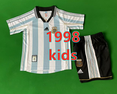 Argentina Home Retro Kids Jersey+shorts Kit 16 -28