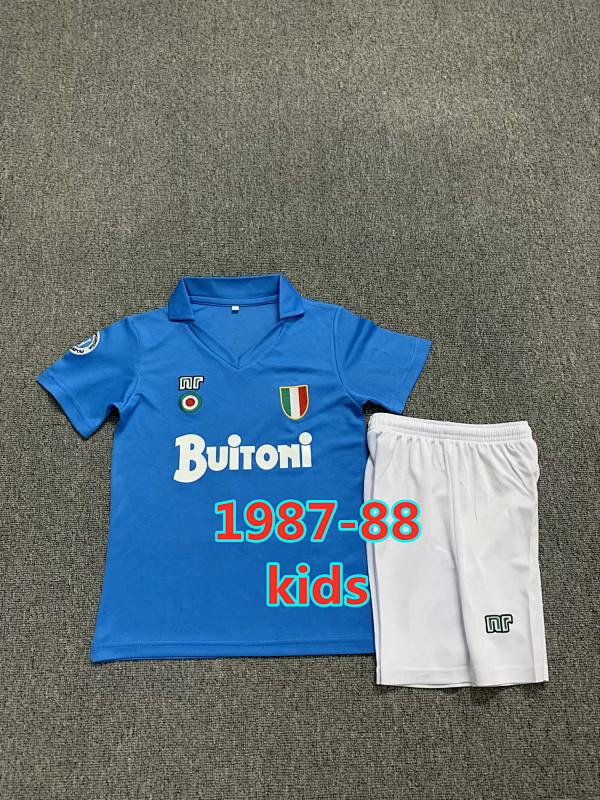 Napoli Home Retro Kids Jersey+shorts Kit 16 -28