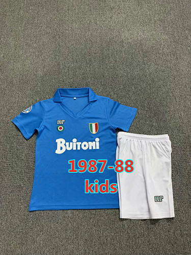 Napoli Home Retro Kids Jersey+shorts Kit 16 -28