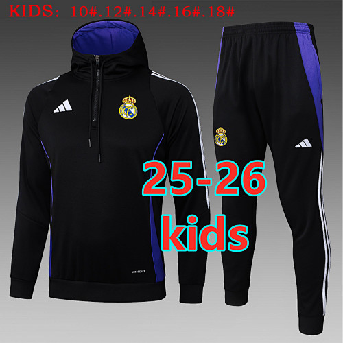 25-26 Real Madrid Kids Hoodie 10- 18 E987