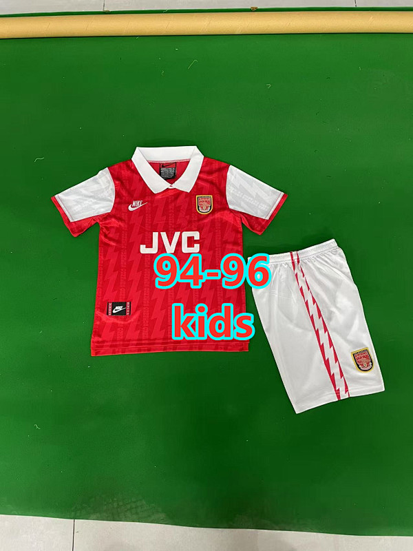 94-96 Arsenal Home Retro Kids Jersey+shorts Kit 16 -28