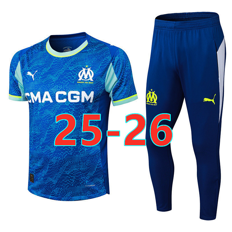 25-26 Marseille Player Short Sleeve+pants Kit S-2XL