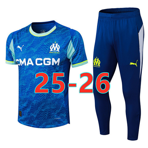 25-26 Marseille Player Short Sleeve+pants Kit S-2XL