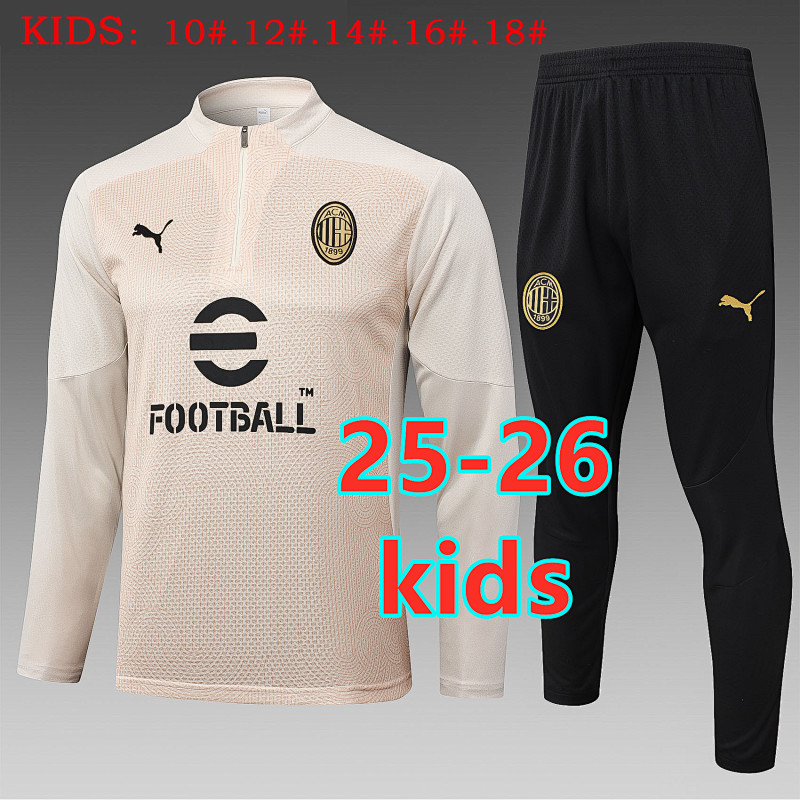 25-26 AC Milan Kids Long Sleeve Tracksuit 10- 18 AC