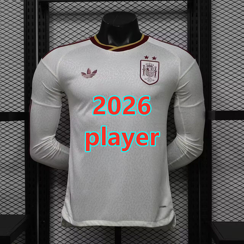 Spain Away Player Long With 2 Stars Jersey S-3XL 2