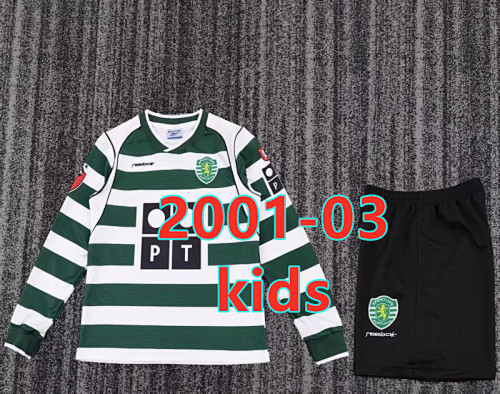 Sporting CP Home Retro Kids Long+shorts Kit 16 -28
