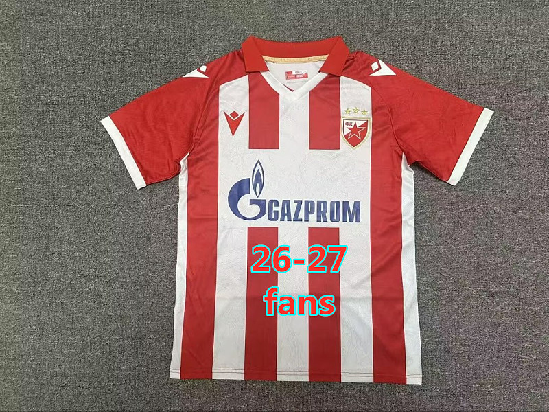 26-27 Red Star Belgrade Home Fans Version Jersey S-2XL