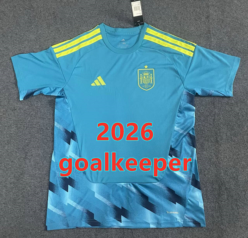 Spain Goalkeeper Fans Version Jersey S-4XL