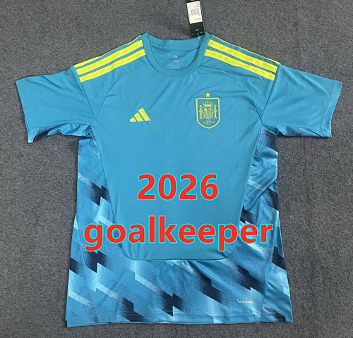 Spain Goalkeeper Fans Version Jersey S-4XL