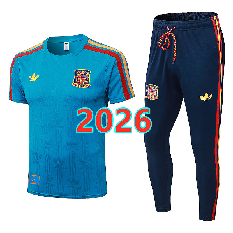 Spain Player Short Sleeve+pants Kit S-4XL