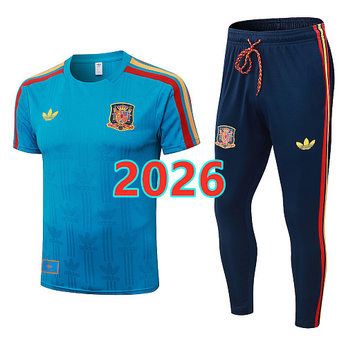 Spain Player Short Sleeve+pants Kit S-4XL