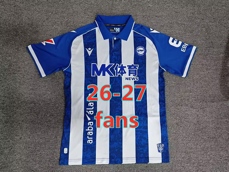 26-27 Alaves Home Fans Version Jersey S-4XL