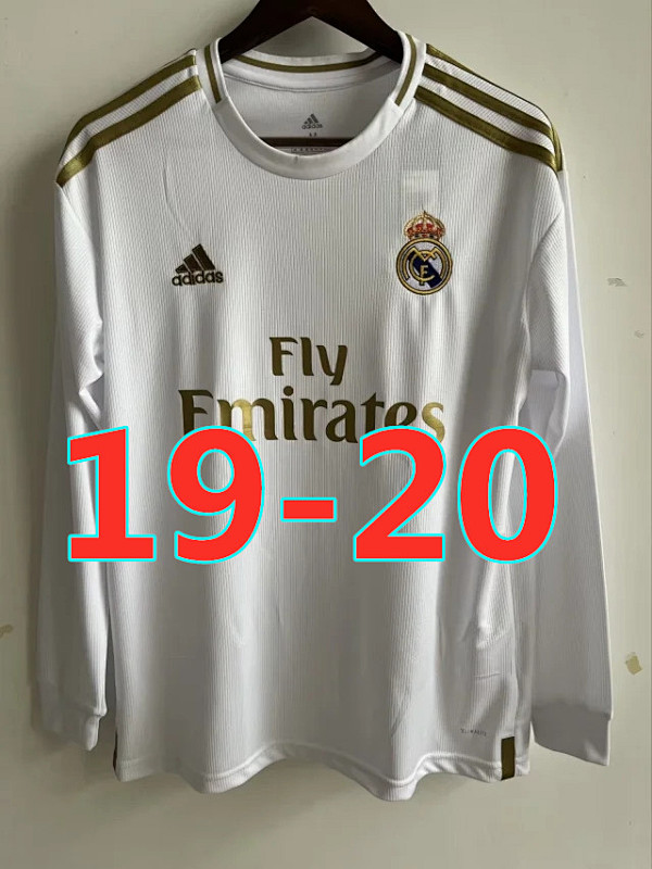 Real Madrid Retro 19-20 Home Long Sleeve Jersey S-2XL