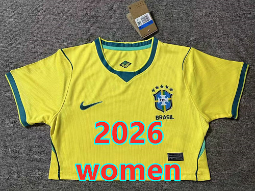 Brazil Home Women Short Jersey S-2XL