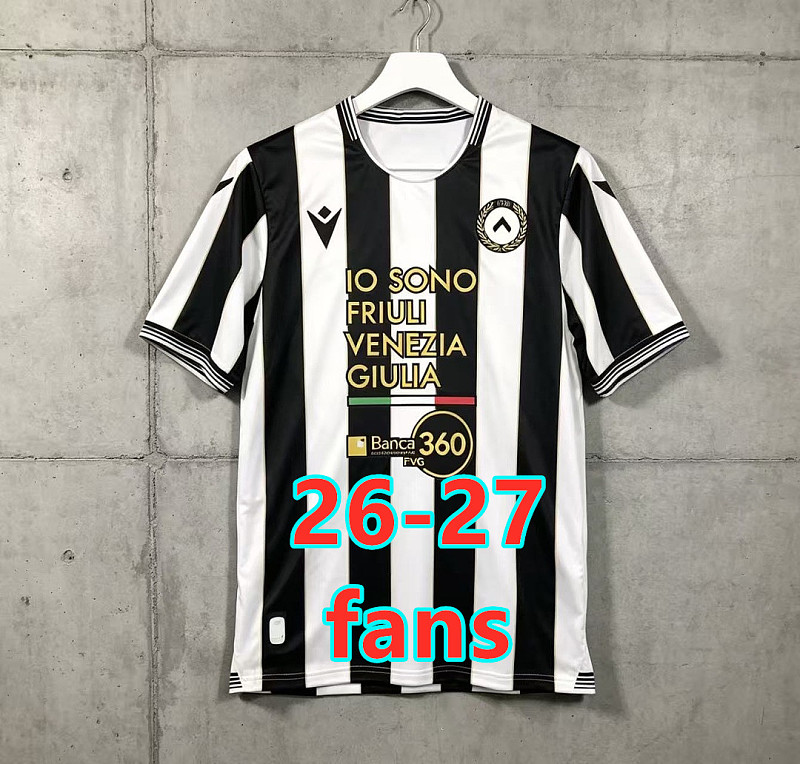 26-27 Udinese Home Fans Version Jersey S-2XL