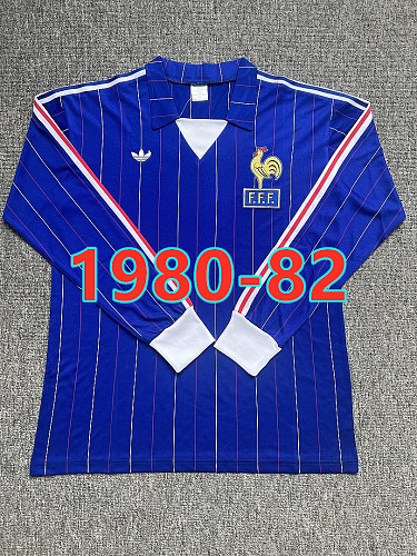 France Home Retro Long Sleeve Jersey S-2XL
