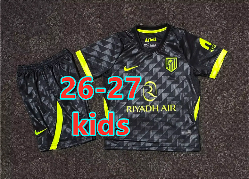 26-27 Atletico Madrid Away Kids Jersey+shorts Kit 16 -28