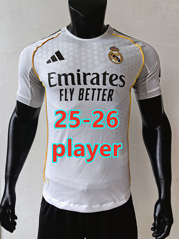 LA Liga & Ucl 25-26 Real Madrid Home Player Version Jersey S-4XL