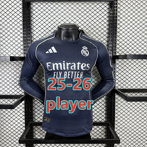 LA Liga & Ucl 25-26 Real Madrid Away Player Long Jersey S-2XL