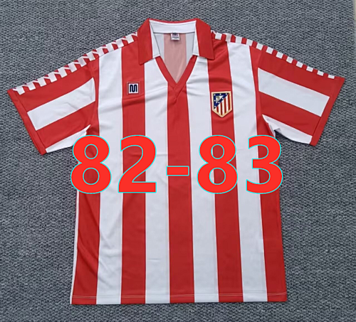 82-83 Atletico Madrid Home Retro Fans Version Jersey S-2XL