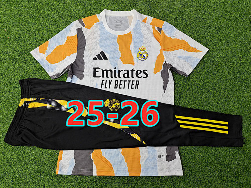 25-26 Real Madrid Player Short Sleeve+pants Kit S-2XL