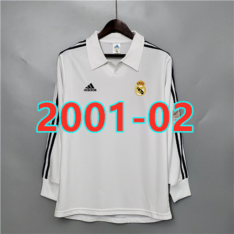 Real Madrid Retro Home Long Sleeve Jersey S-2XL