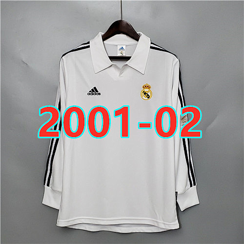 Real Madrid Retro Home Long Sleeve Jersey S-2XL