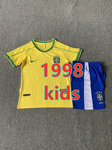 Brazil Home Retro Kids Jersey+shorts 16 -28