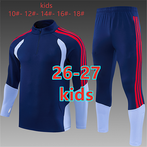26-27 Bayern Kids Long Sleeve Tracksuit Kit 10- 18