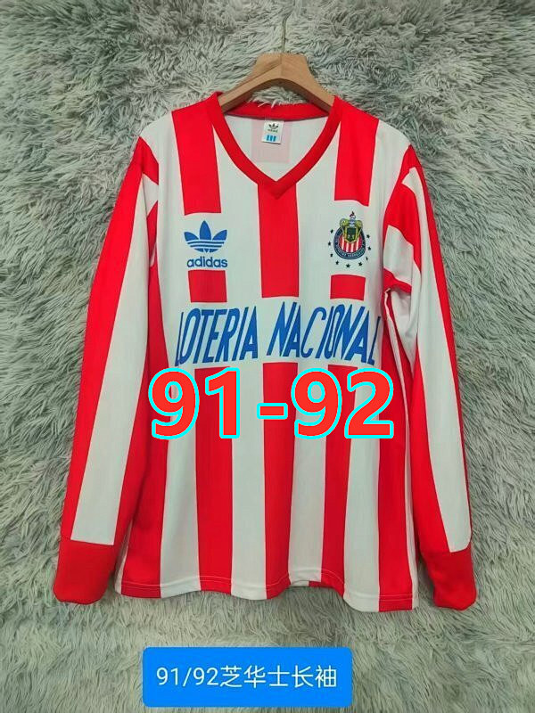 91-92 Chivas Home Retro Long Jersey S-2XL