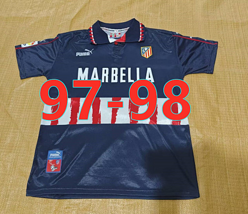 97-98 Atletico Madrid Away Retro Fans Version Jersey S-2XL