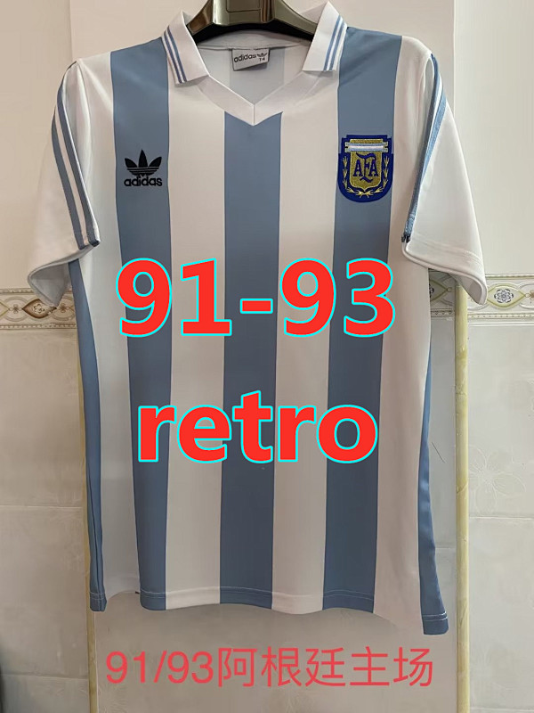 Argentina Retro 91-93 Home Jersey S-2XL