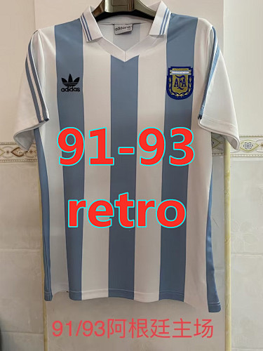 Argentina Retro 91-93 Home Jersey S-2XL
