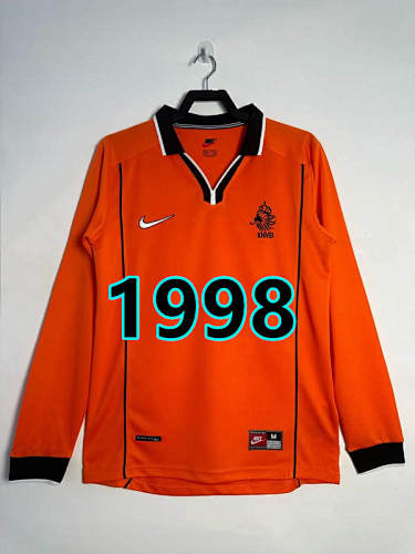 Netherlands Home Retro Long Sleeve Jersey S-2XL