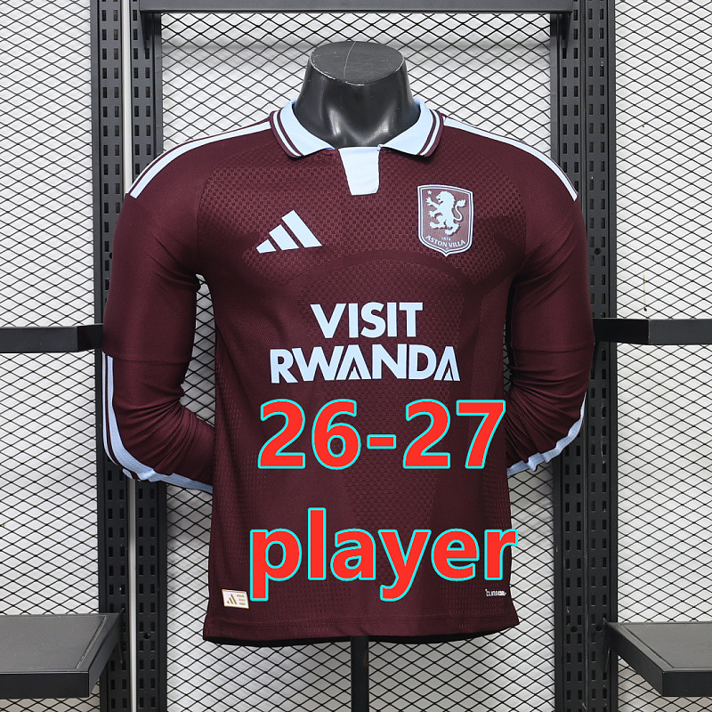 26-27 Aston Villa Home Player Long Sleeve Jersey S-3XL