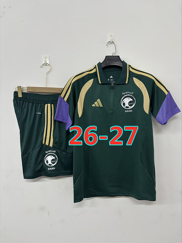 26-27 Saudi Arabia Polo Short Sleeve Tracksuit Kit S-3XL Polo