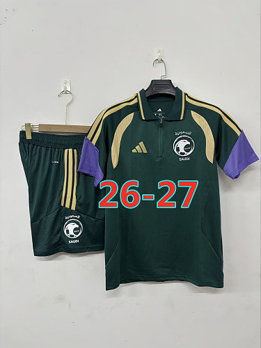 26-27 Saudi Arabia Polo Short Sleeve Tracksuit Kit S-3XL Polo