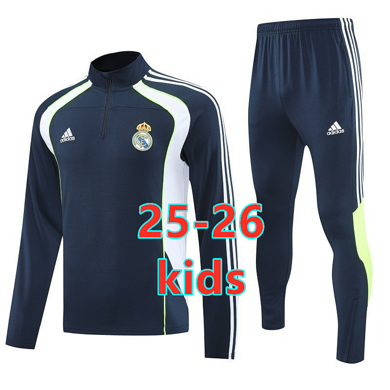 25-26 Real Madrid Kids Long Sleeve Tracksuit 10 -18