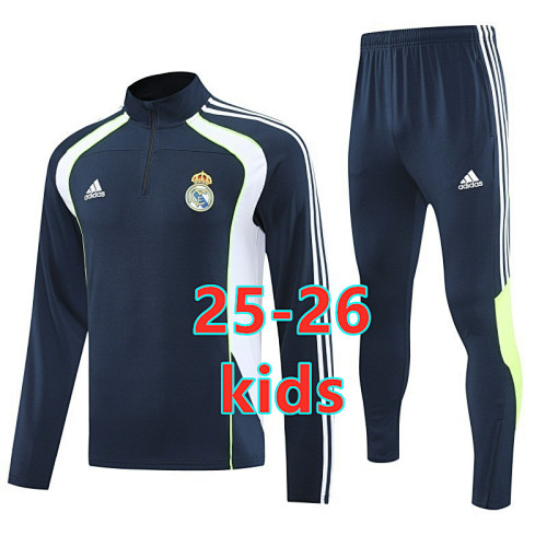 25-26 Real Madrid Kids Long Sleeve Tracksuit 10 -18