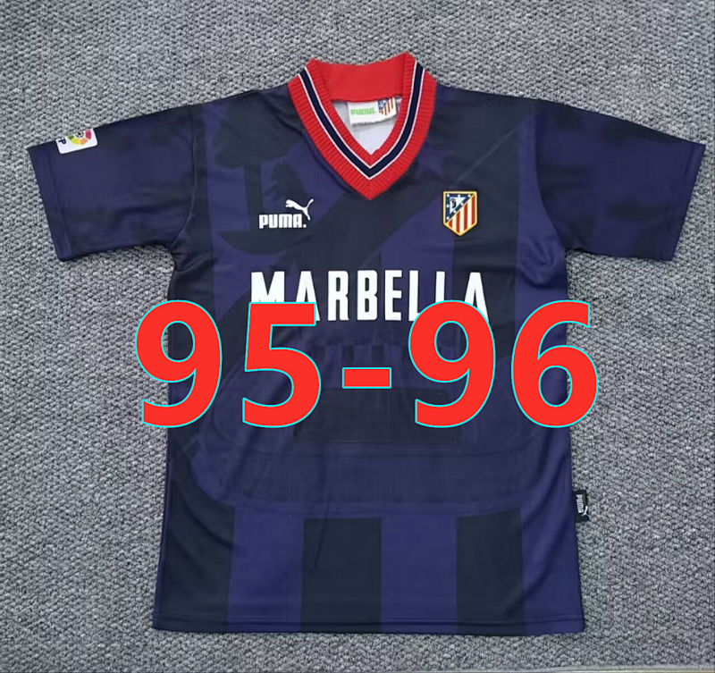 95-96 Atletico Madrid Away Retro Fans Version Jersey S-2XL