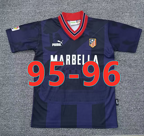 95-96 Atletico Madrid Away Retro Fans Version Jersey S-2XL