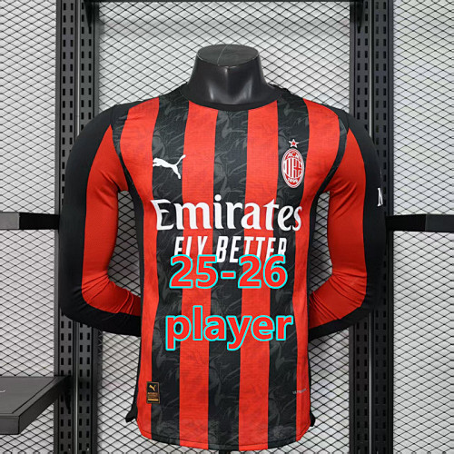 25-26 AC Milan Home Player Long Jersey S-2XL AC