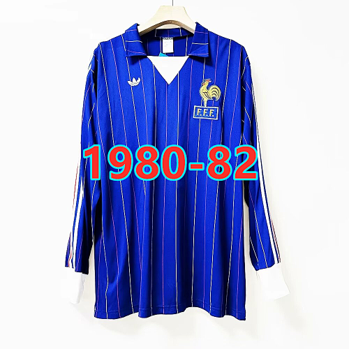 France Home Retro Long Sleeve Jersey S-2XL