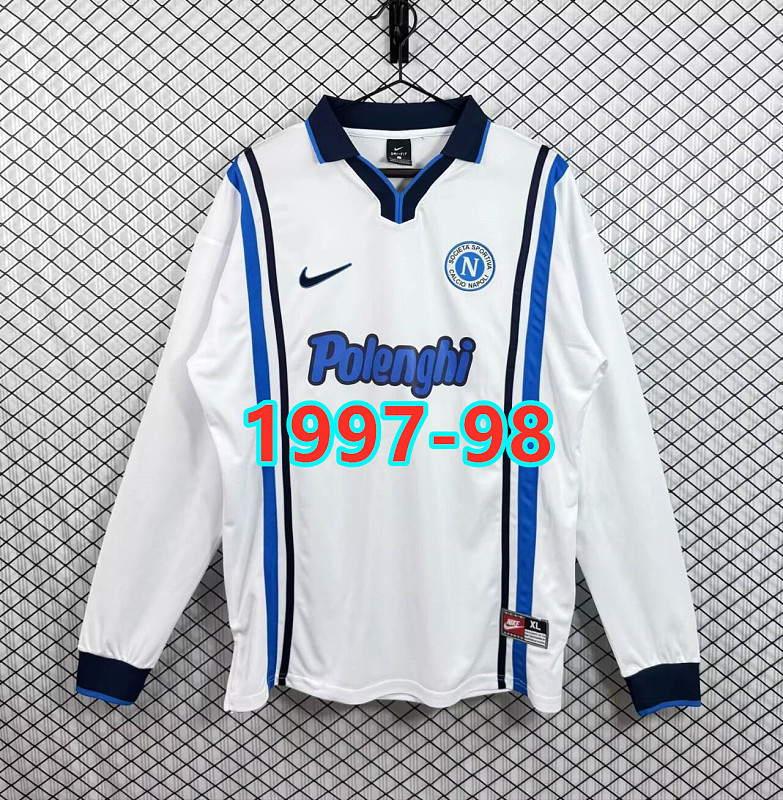 Napoli Away Retro Fans Long Sleeve Jersey S-2XL