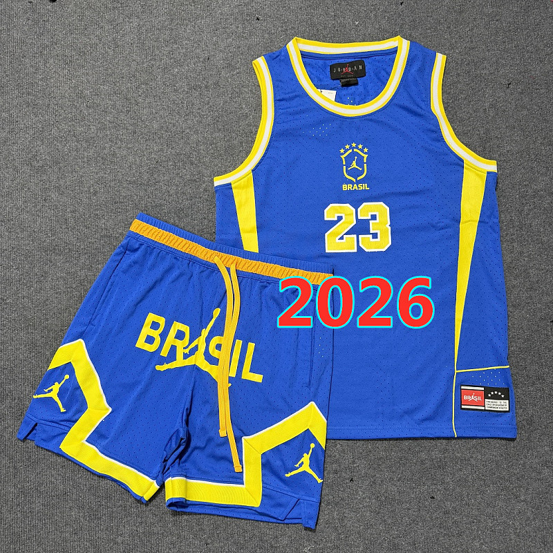 Brazil Vest+shorts Basketball Kit XS-4XL