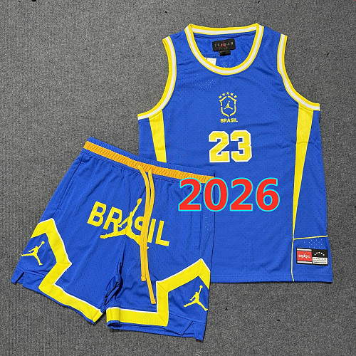 Brazil Vest+shorts Basketball Kit XS-4XL