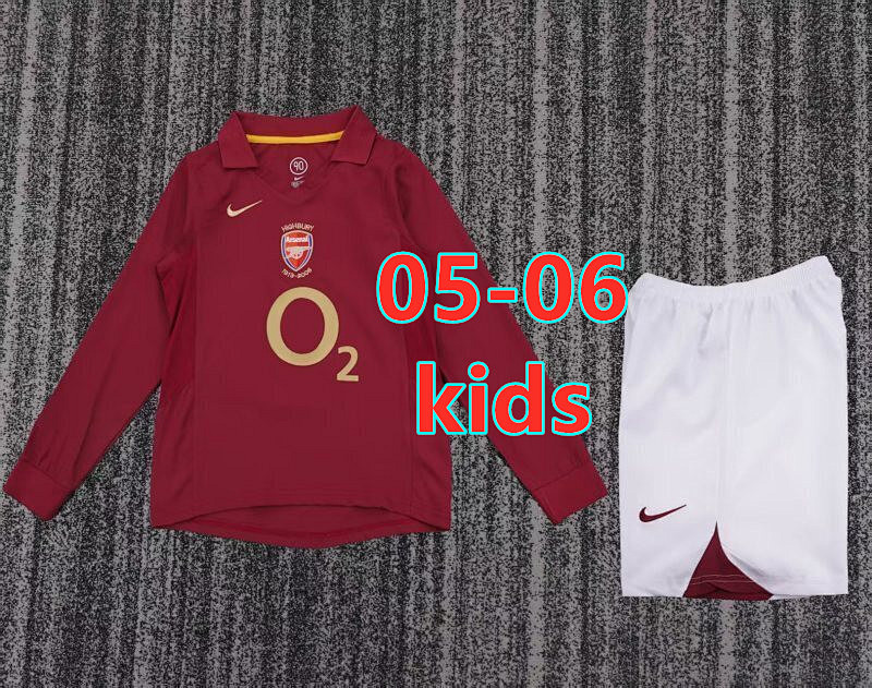 05-06 Arsenal Home Retro Kids Long+shorts Kit 16 -28